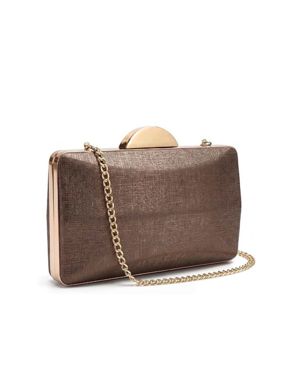 NWT Sparkly Clutch with Chain - Chocolate